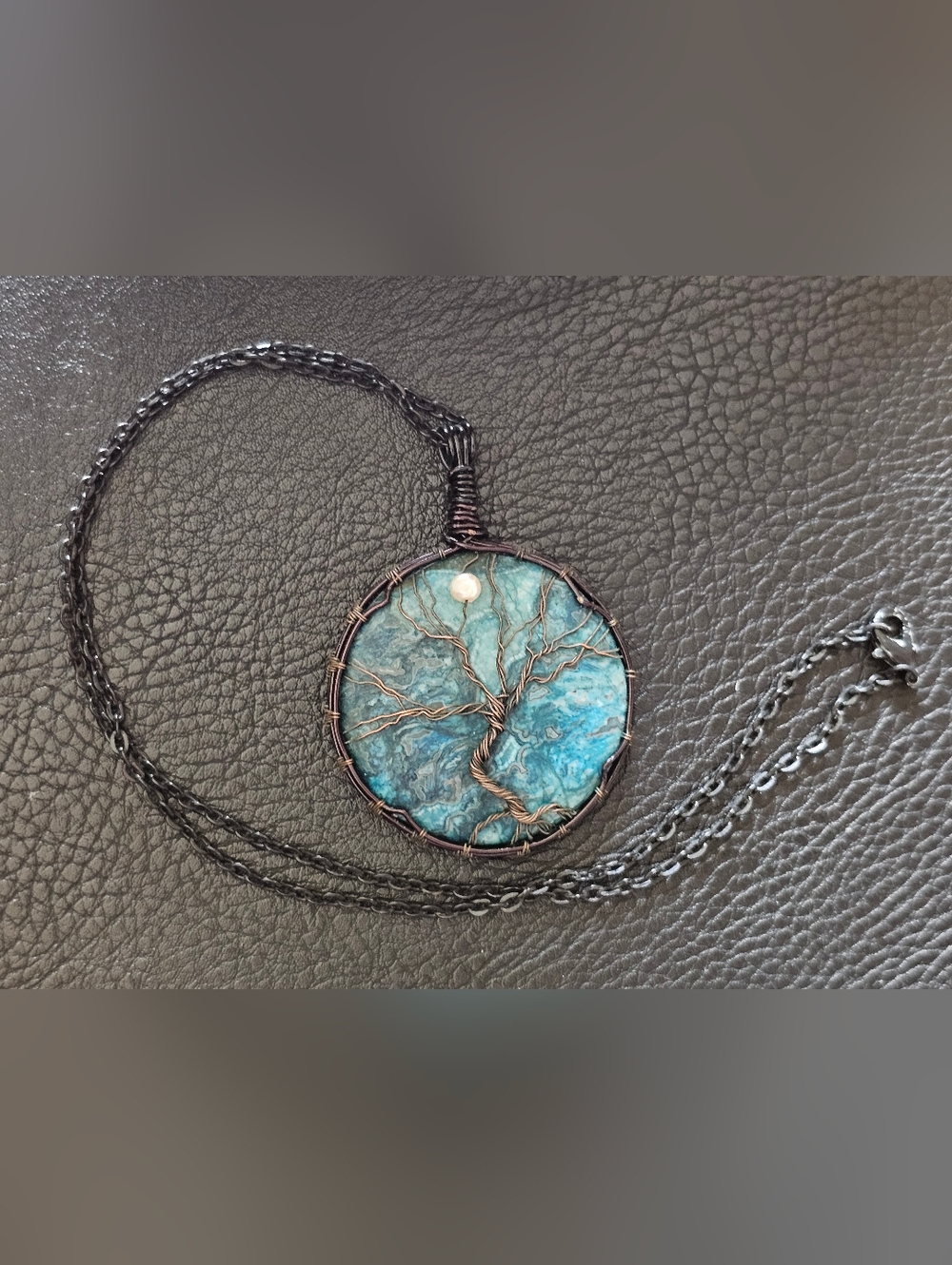 Handcrafted Blue Tree of Life Pendant Necklace - Unbranded